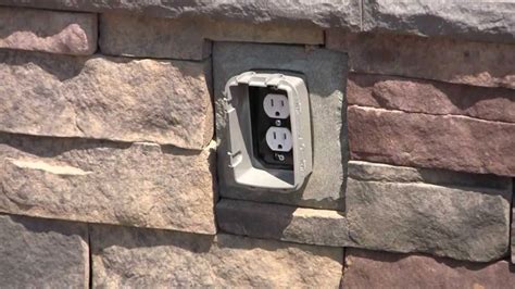 electrical box in stone wall|installing electrical box on stone.